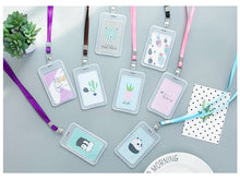 Load image into Gallery viewer, QUALITY Vertical Clear Card ID Holder Sleeve Office Name Tag Pass lanyard
