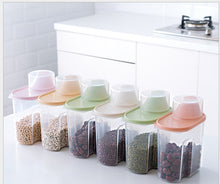 Load image into Gallery viewer, 4pcs Food Storage Box Plastic Clear Container Set with Pour Lids Kitchen Storage
