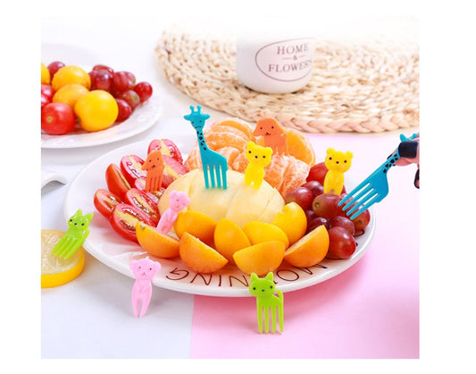 10PCS Decor Lunch Box Accessory Fruit Picks Kids' Animal Forks Food Mini Tool