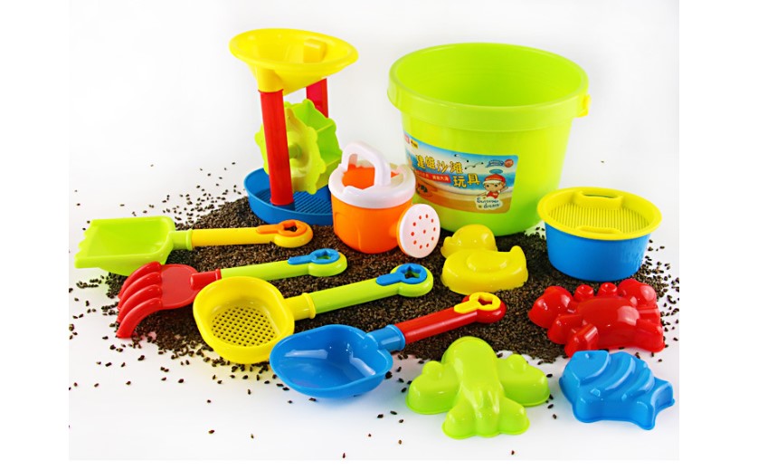 13 pcs Sandpit Bucket Toys Kids Square Sand Pit Outdoor Beach Play Gift
