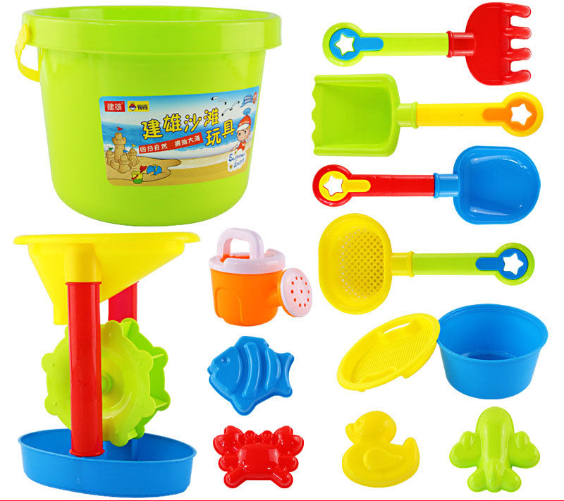 13 pcs Sandpit Bucket Toys Kids Square Sand Pit Outdoor Beach Play Gift