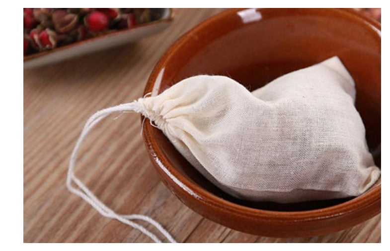 5x Cotton Muslin Coffee Cheese Milk Filter Bag Spices Tea Drawstring