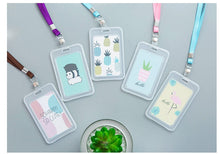 Load image into Gallery viewer, QUALITY Vertical Clear Card ID Holder Sleeve Office Name Tag Pass lanyard
