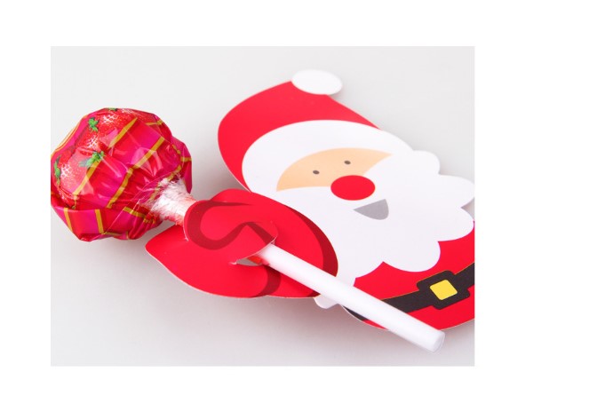 50PCS Christmas Party Lollipop Lolly Holder Sugar-loaf Paper Card Holder Santa