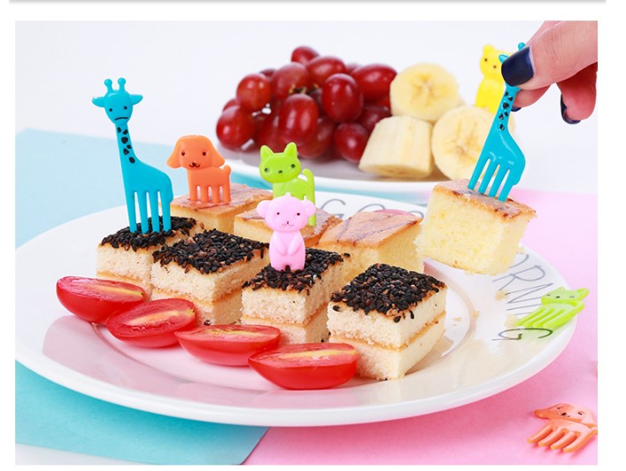 10PCS Decor Lunch Box Accessory Fruit Picks Kids' Animal Forks Food Mini Tool