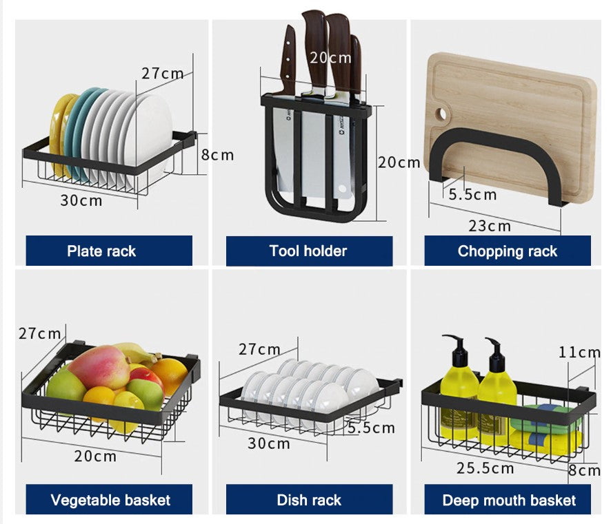 Over Sink Dish Drying Rack Kitchen Organizer Stainless Steel Cutlery Holder