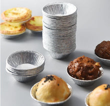 Load image into Gallery viewer, 100pcs Disposable Aluminum Foil Egg Tart Pan Molds Mini Pot Pie Baking Plate
