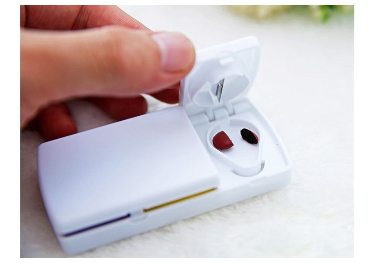 Pill Cutter Tablet Splitter Medicine Case Pill Box Portable Pill Box