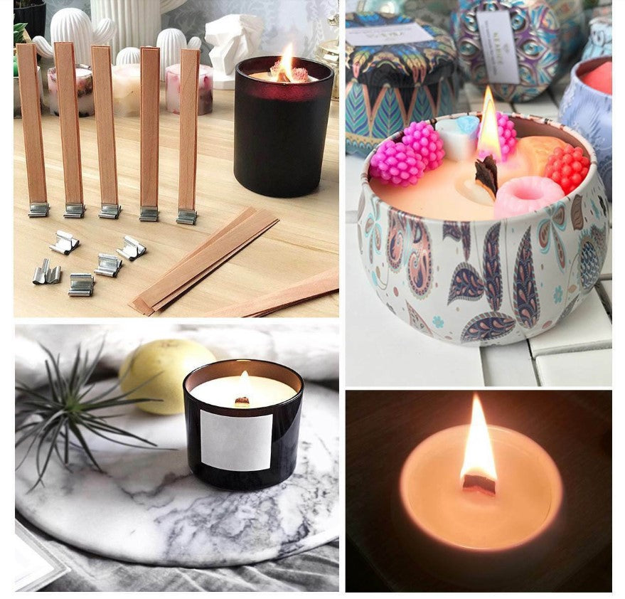 Wooden Candle Wicks Core Supplies With Sustainer DIY Making for Party