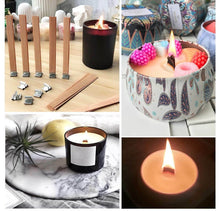 Load image into Gallery viewer, Wooden Candle Wicks Core Supplies With Sustainer DIY Making for Party
