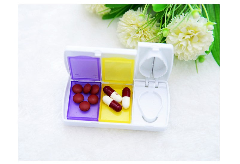 Pill Cutter Tablet Splitter Medicine Case Pill Box Portable Pill Box