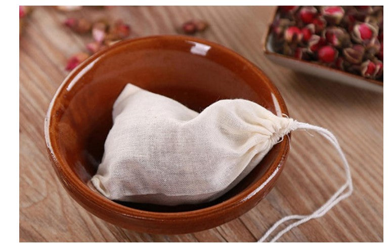 5x Cotton Muslin Coffee Cheese Milk Filter Bag Spices Tea Drawstring