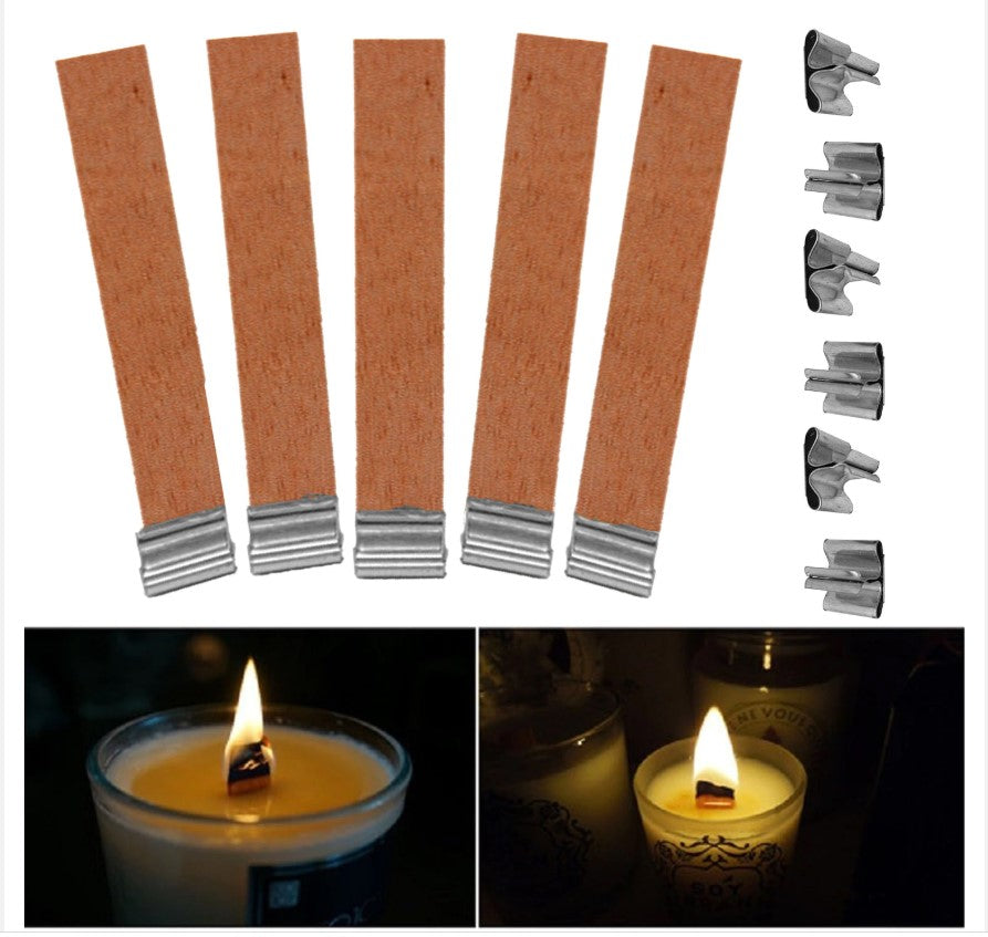 Wooden Candle Wicks Core Supplies With Sustainer DIY Making for Party