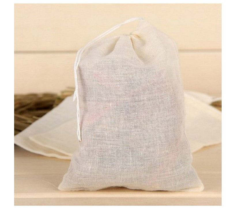 5x Cotton Muslin Coffee Cheese Milk Filter Bag Spices Tea Drawstring