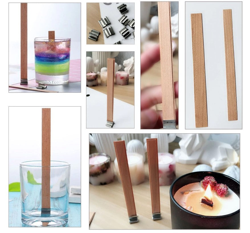 Wooden Candle Wicks Core Supplies With Sustainer DIY Making for Party