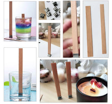 Load image into Gallery viewer, Wooden Candle Wicks Core Supplies With Sustainer DIY Making for Party
