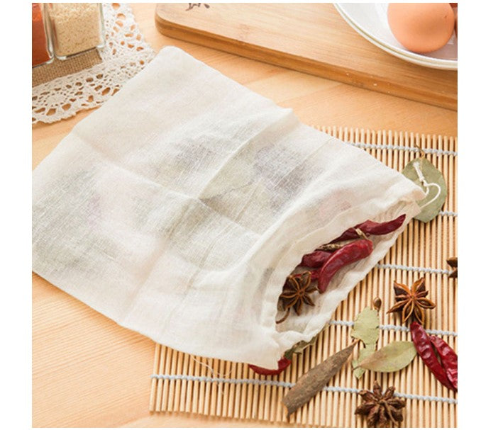 5x Cotton Muslin Coffee Cheese Milk Filter Bag Spices Tea Drawstring