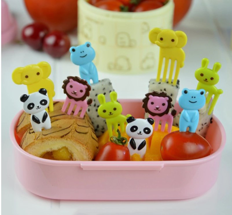 10PCS Decor Lunch Box Accessory Fruit Picks Kids' Animal Forks Food Mini Tool