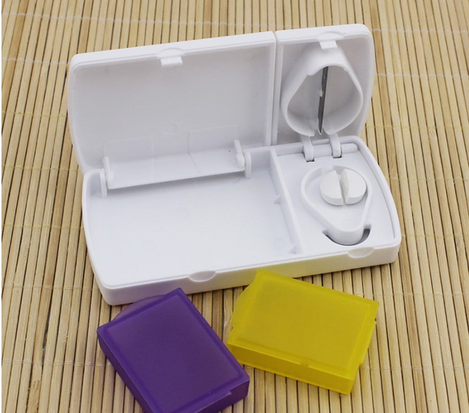 Pill Cutter Tablet Splitter Medicine Case Pill Box Portable Pill Box