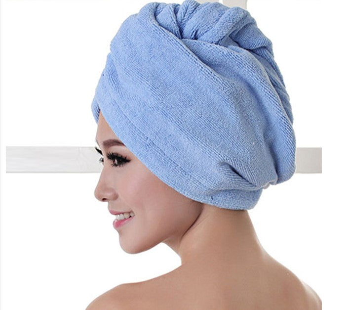 Quick Dry Microfibre Hair Drying Turban Bath Towel Head Wrap Hat Quick Dry