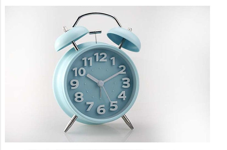 Metal Twin Bell Double Metal Alarm Clock Analogue Silent Clock Bedside Clock