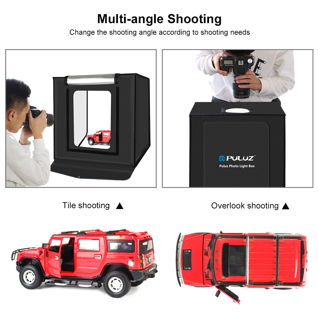 PULUZ 40CM Photography Light Box Portable Photo Studio Shooting Tent Foldable Table top Mini LED lighting Kit with Integrated LED Lights