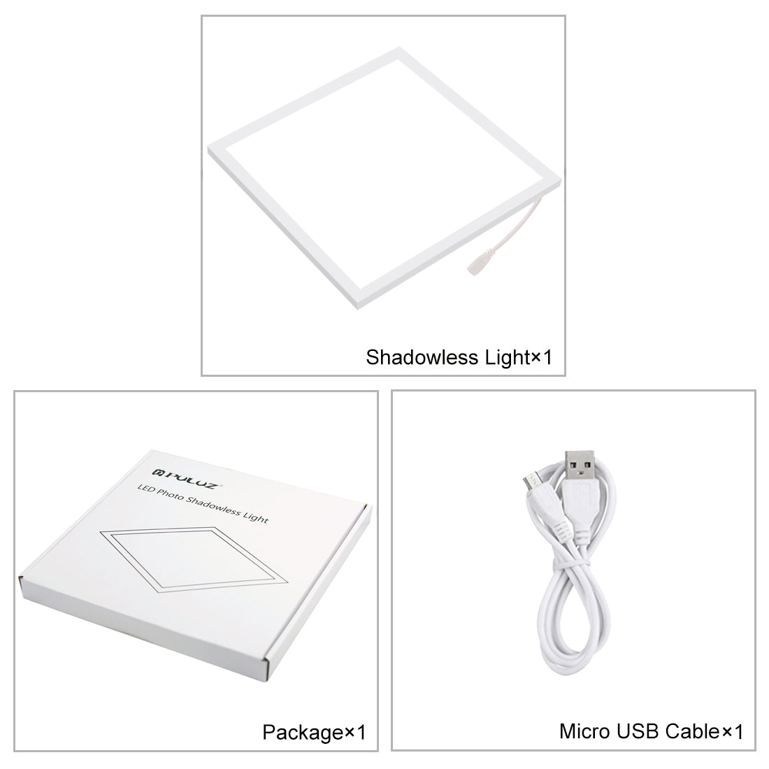 PULUZ Photo Studio LED Shadowless Light Panel 8" X 8" / 20 x 20 cm Bottom Light Product Photography LED Light Lamp Panel Pad