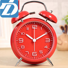Load image into Gallery viewer, Metal Twin Bell Double Metal Alarm Clock Analogue Silent Clock Bedside Clock
