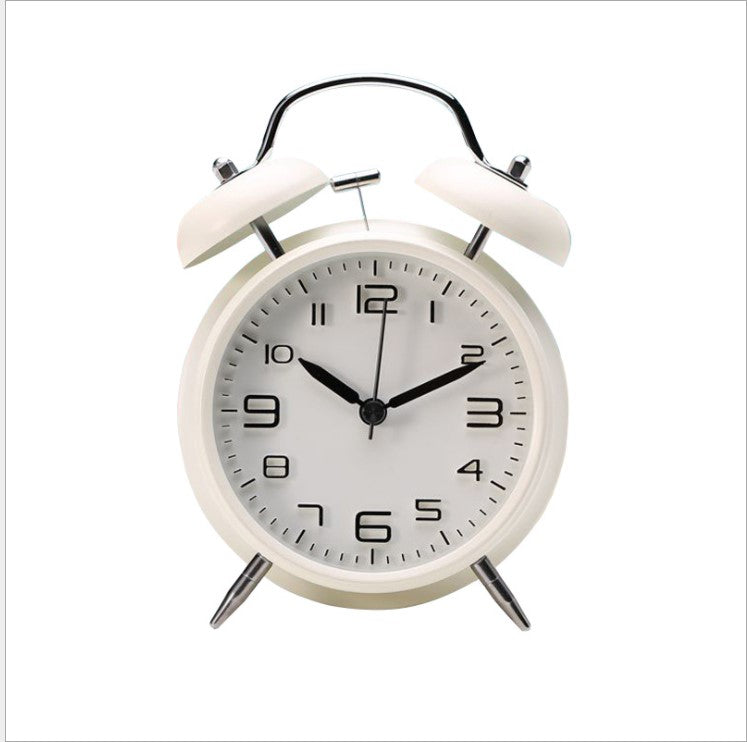 Metal Twin Bell Double Metal Alarm Clock Analogue Silent Clock Bedside Clock