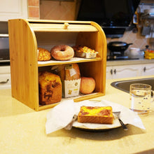 Load image into Gallery viewer, Bamboo Bread Box / Storage Box - 2 compartments
