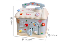 Load image into Gallery viewer, Lockable Cash Box Plastic Cute House Piggy Bank Coin Saving
