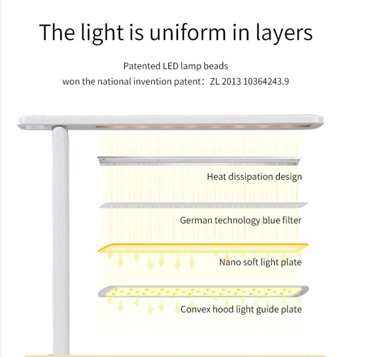 USB Rechargeable LED Touch Table Light Bedside Study Reading Light Dimmable